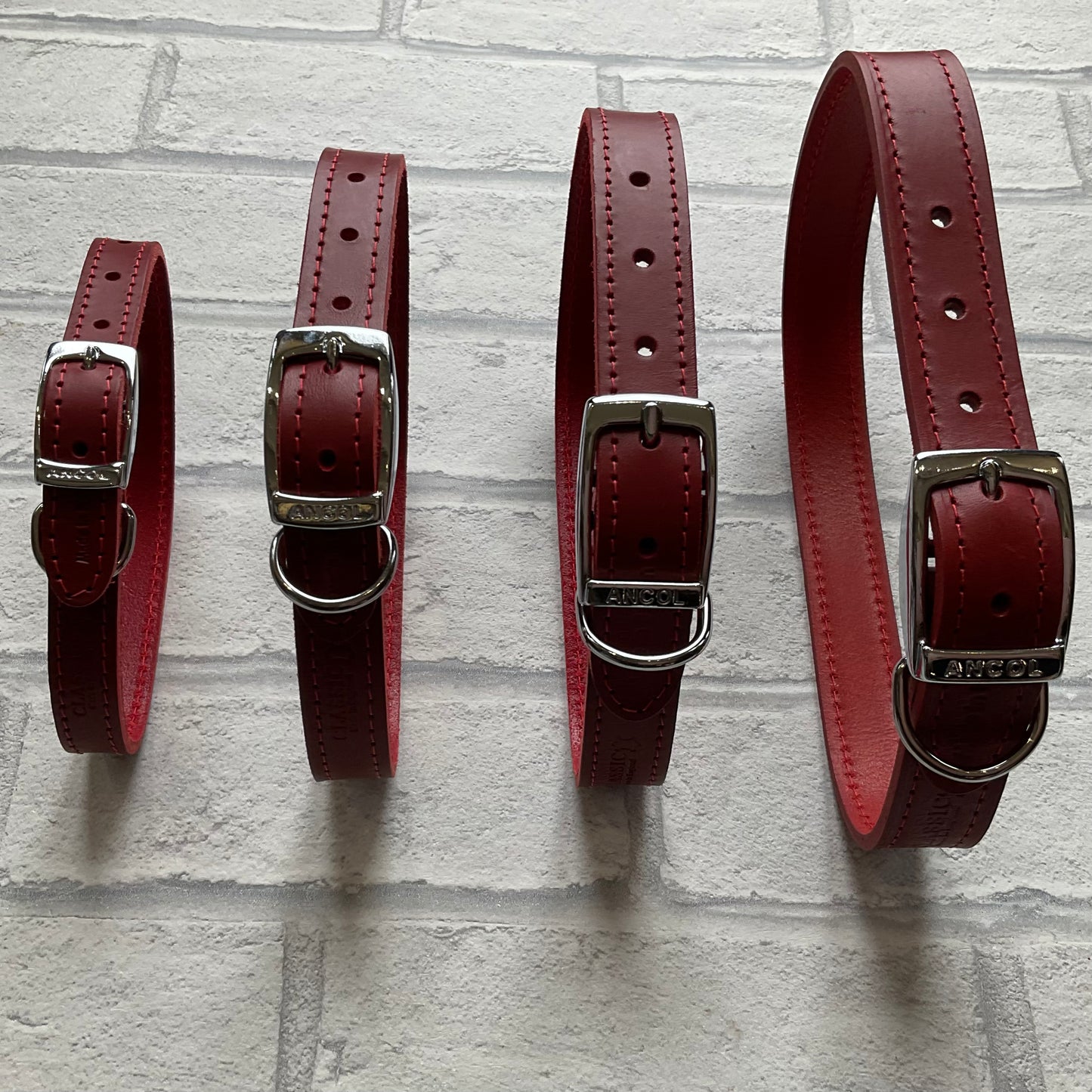 Ancol Red Classic Leather Collar