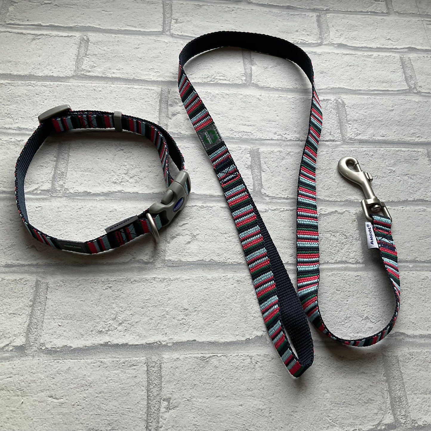 Navy Candy Stripe Collar
