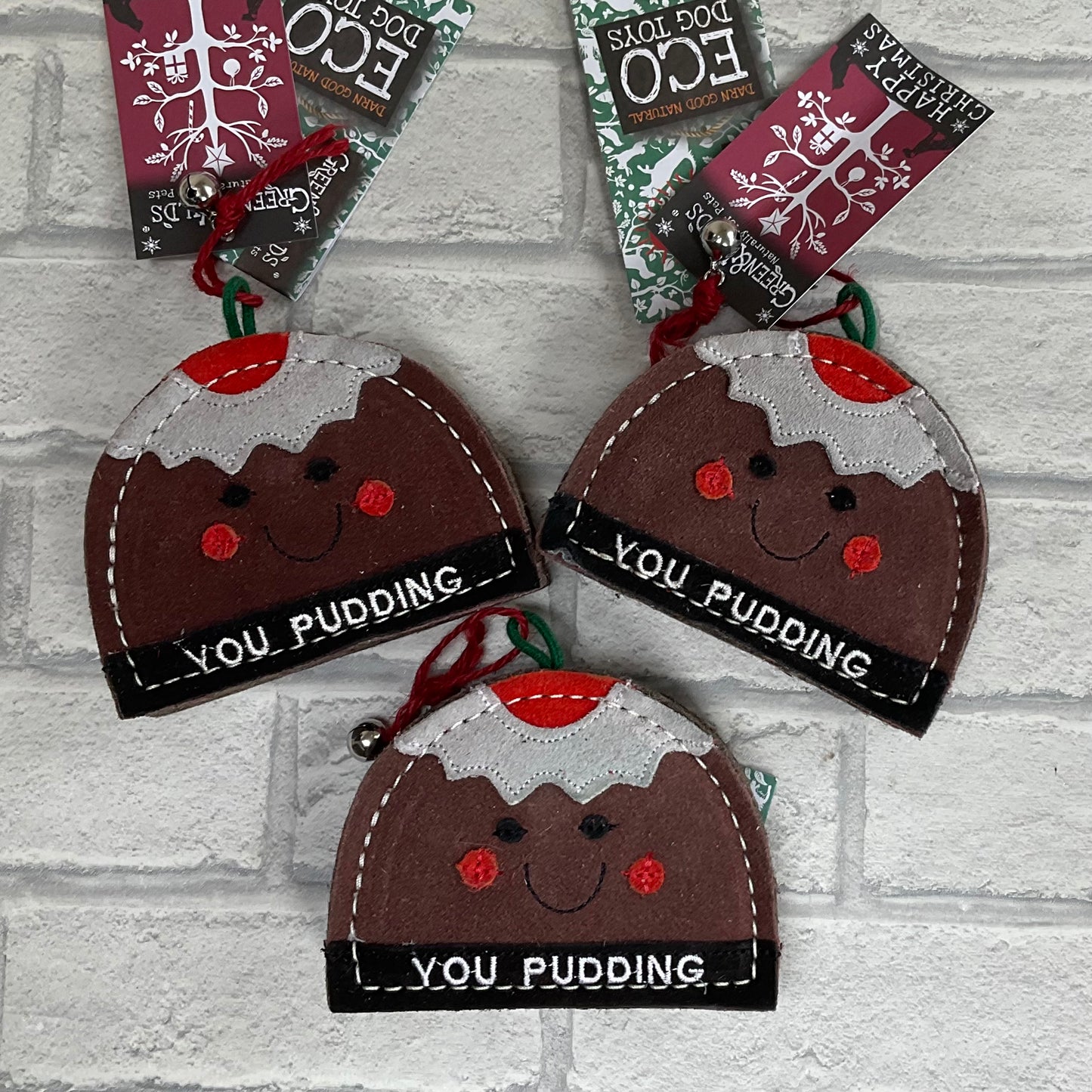 You Pudding Christmas Eco Dog Toy - Green and Wilds