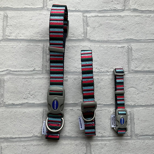 Navy Candy Stripe Collar