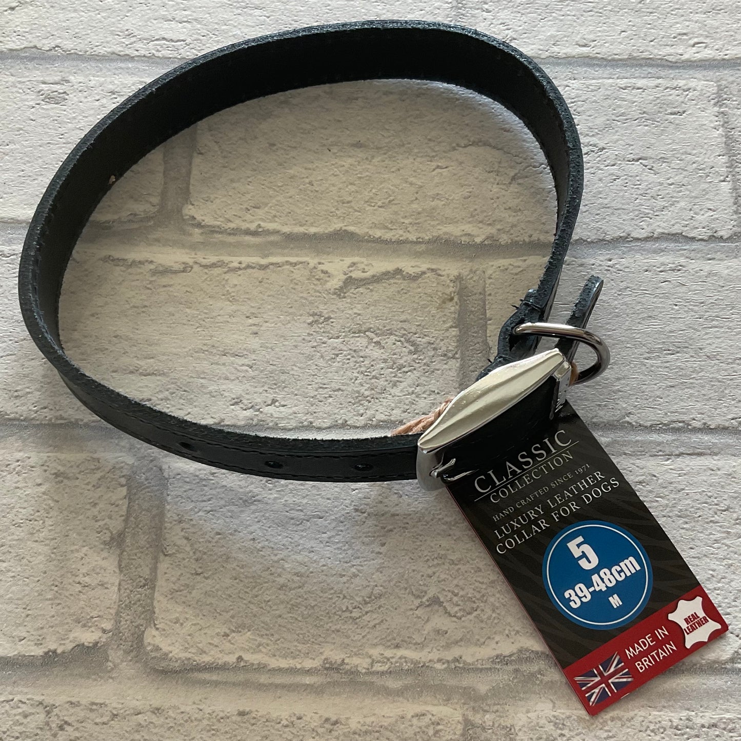 Ancol Black Classic Leather Collar