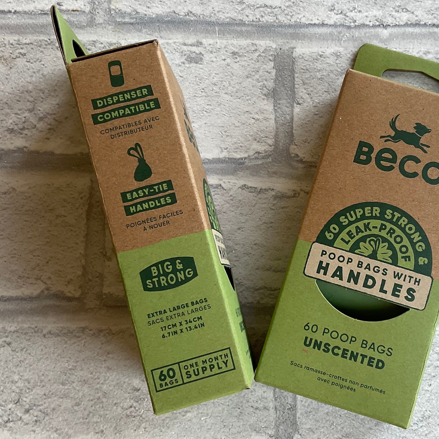 60 Unscented Beco Poop Bags with Handles