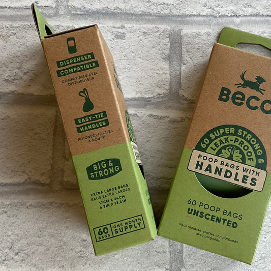 60 Unscented Beco Poop Bags with Handles