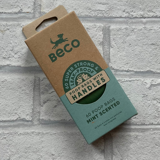 60 Mint Scented Beco Poop Bags with Handles