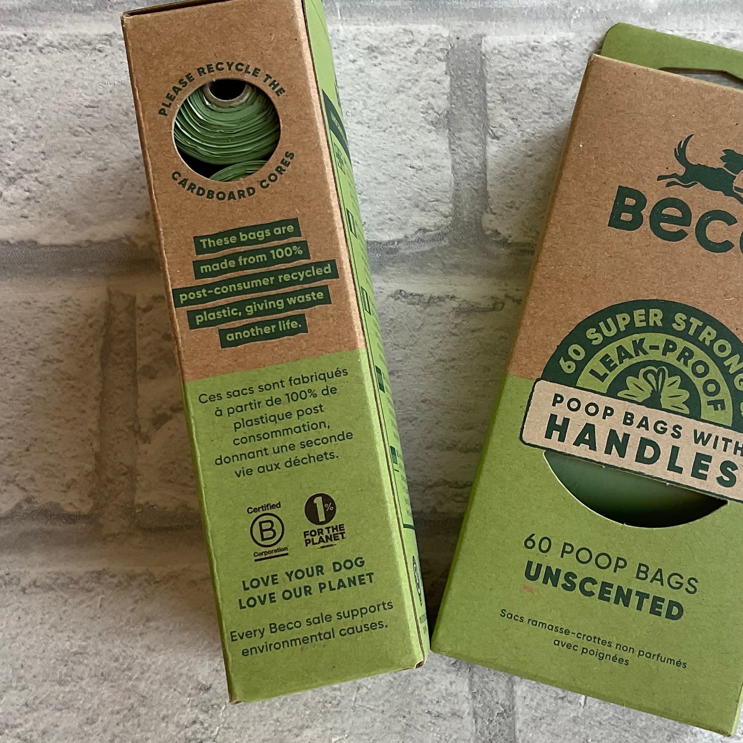 60 Unscented Beco Poop Bags with Handles