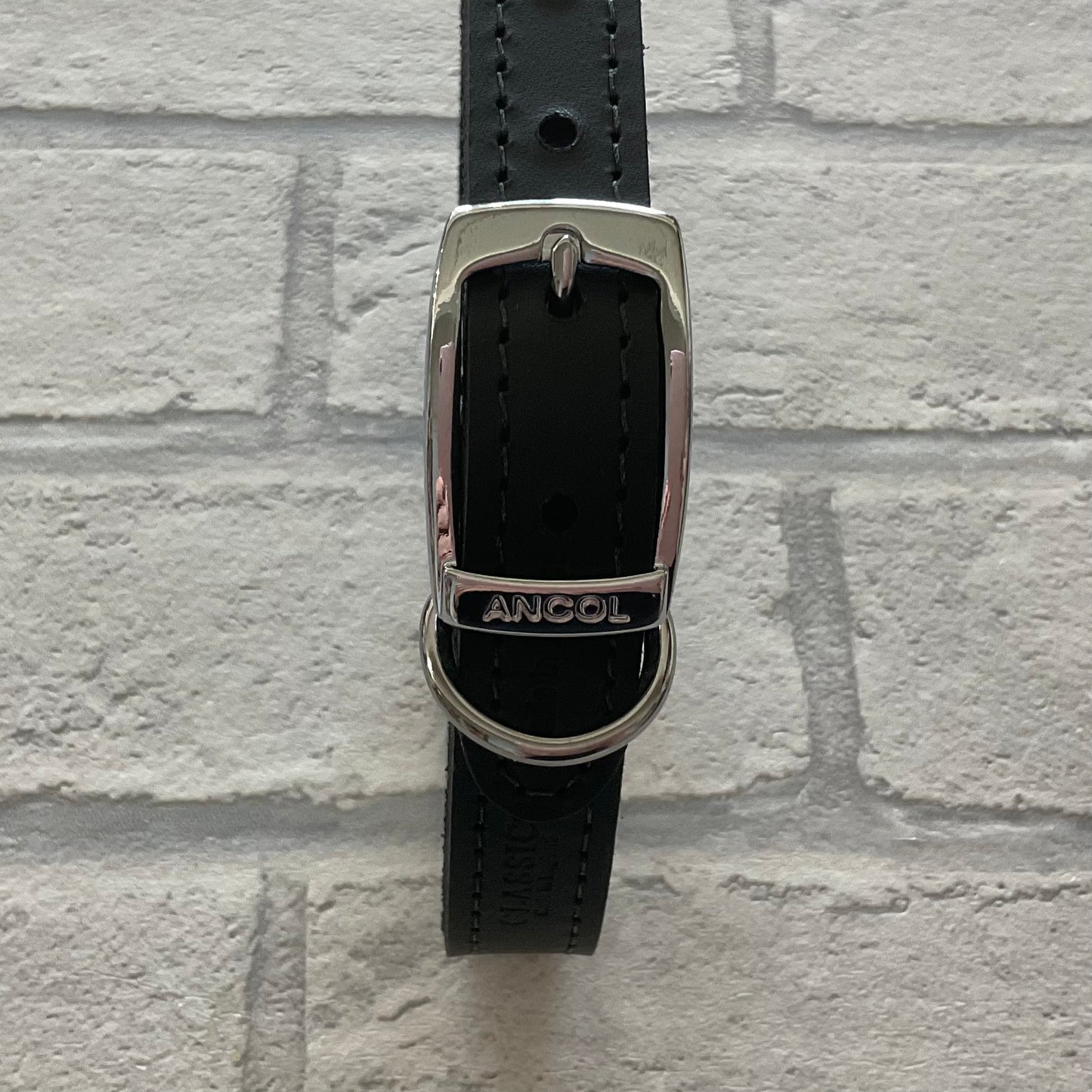 Ancol Black Classic Leather Collar