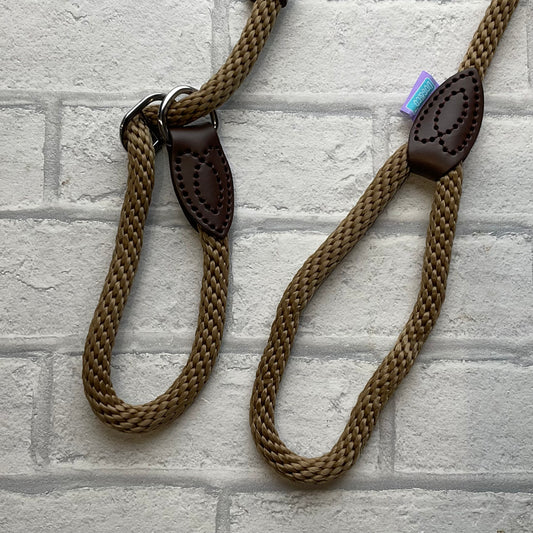 Slip Leads Soft Touch Rope Khaki