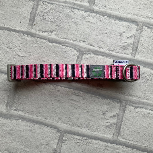 Hot Pink Candy Stripe Collar