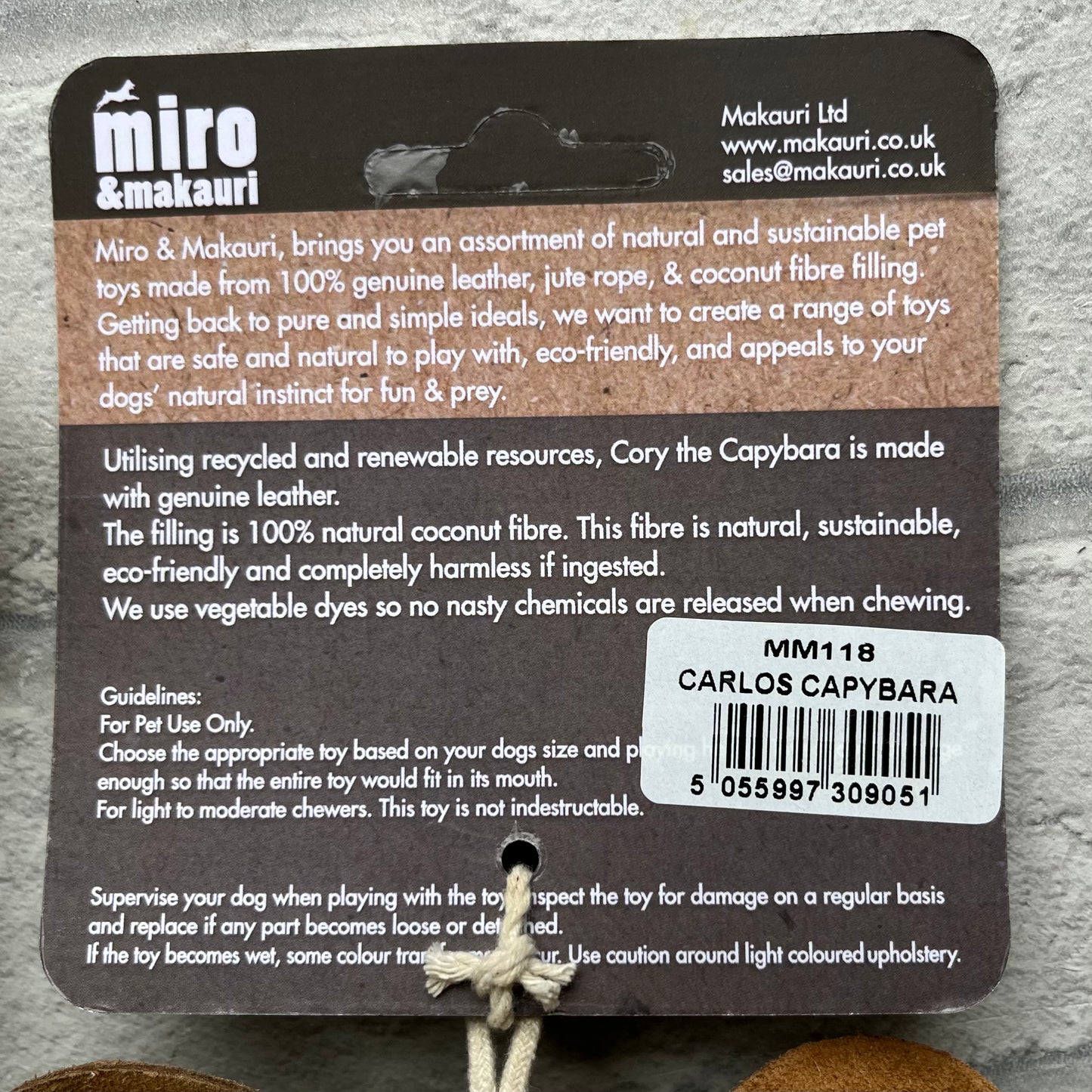 Carlos Capybara Eco Friendly Dog Toy