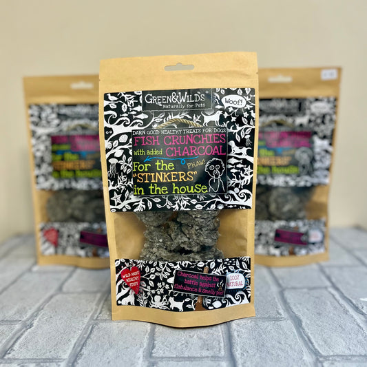 Fish Crunchies with Charcoal Treats - 100g - Green and Wilds