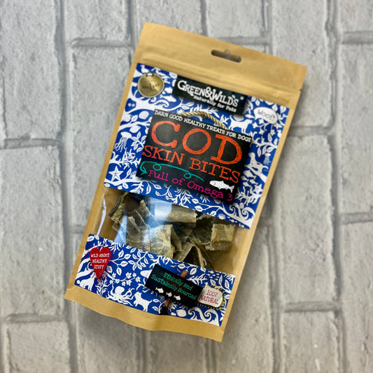 Cod Skin Bites 50g - Green and Wilds