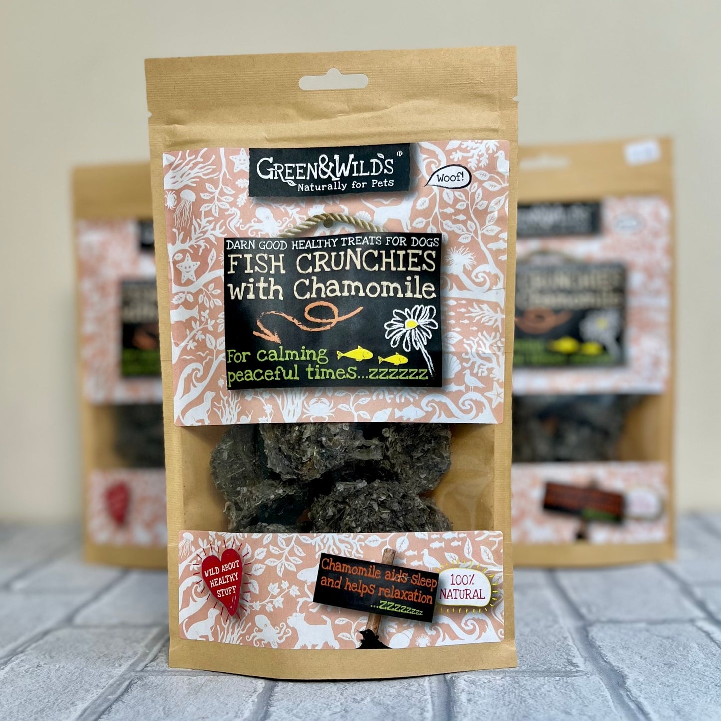 Fish Crunchies with Chamomile Treats - 100g - Green and Wilds