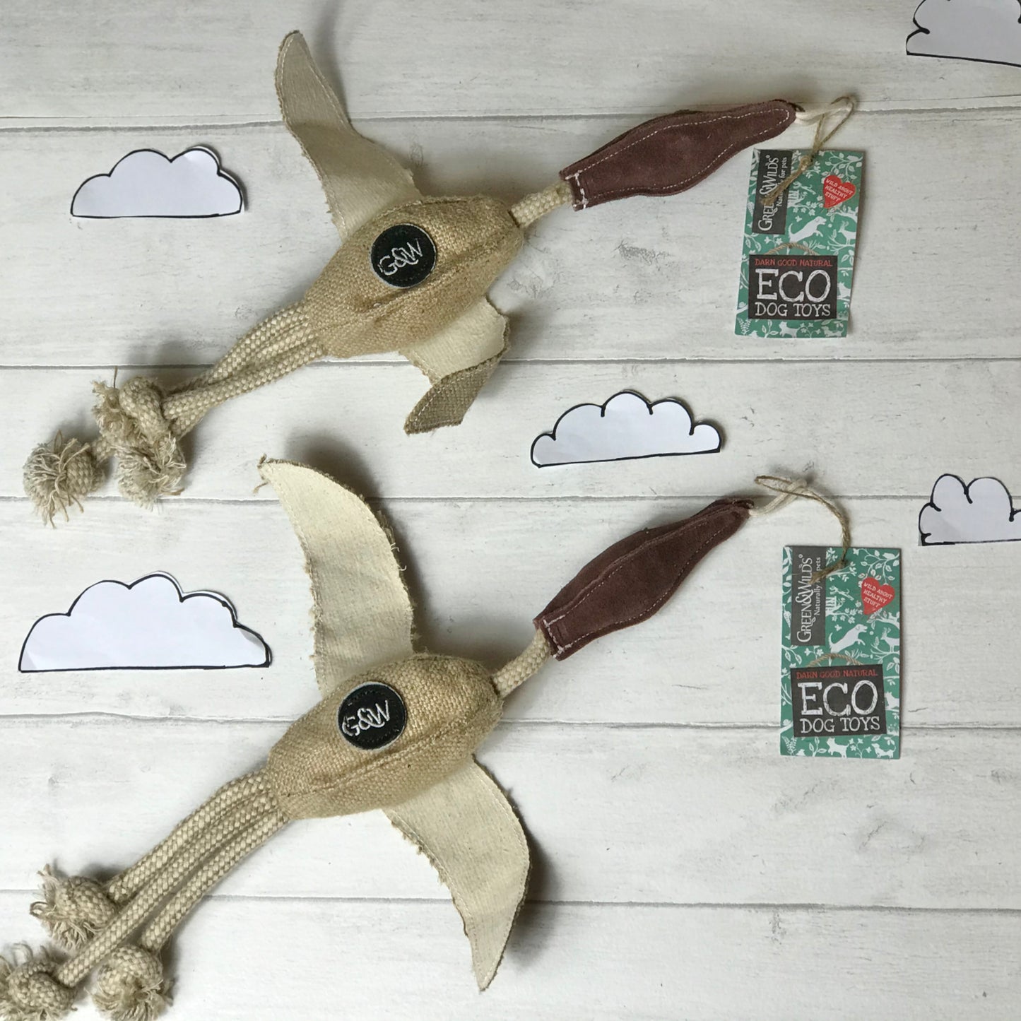 Desmond the Duck Eco Dog Toy - Green and wilds