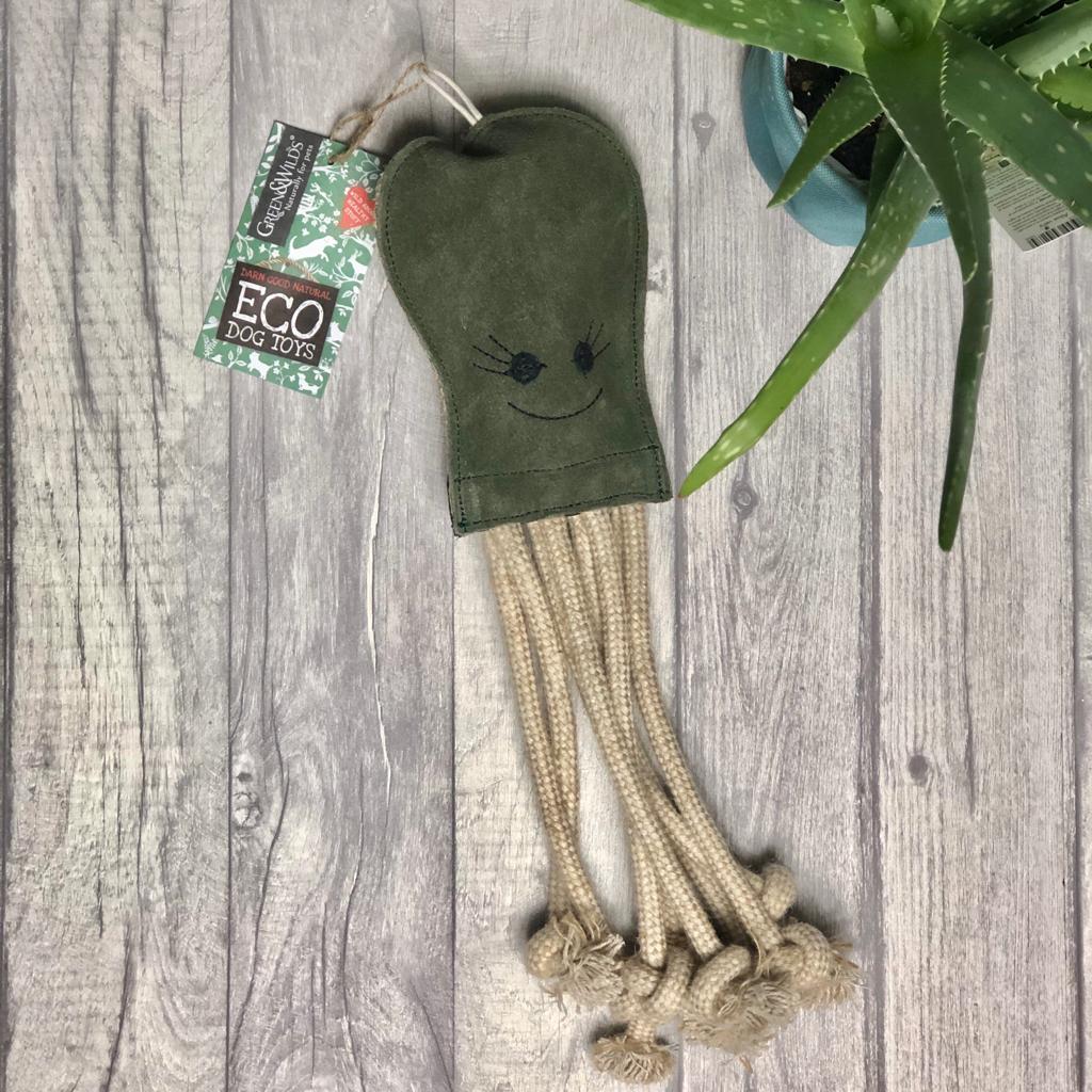 Olive the Octopus Eco Dog Toy - Green and Wilds