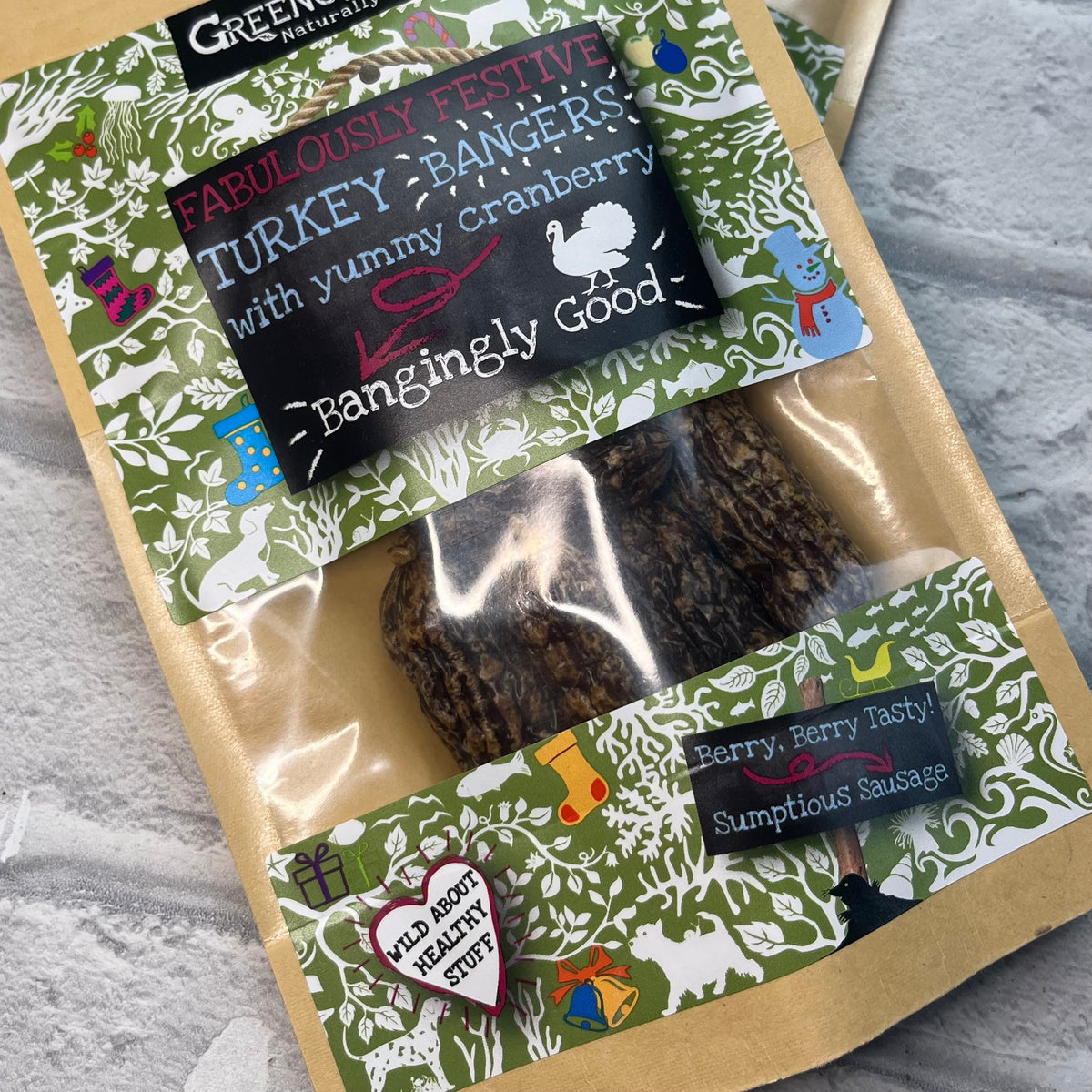 Turkey and Cranberry Christmas Bangers - Green and Wilds