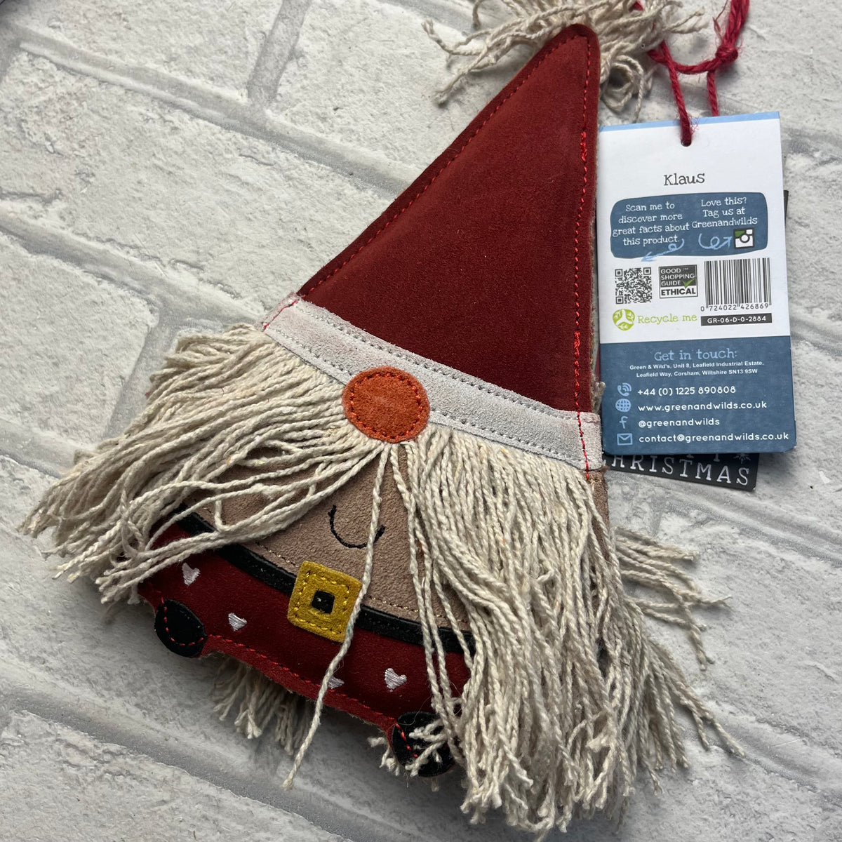Klaus Christmas Eco Dog Toy - Green and Wilds