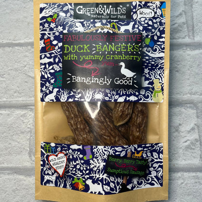 Duck and Cranberry Christmas Bangers - Green and Wilds