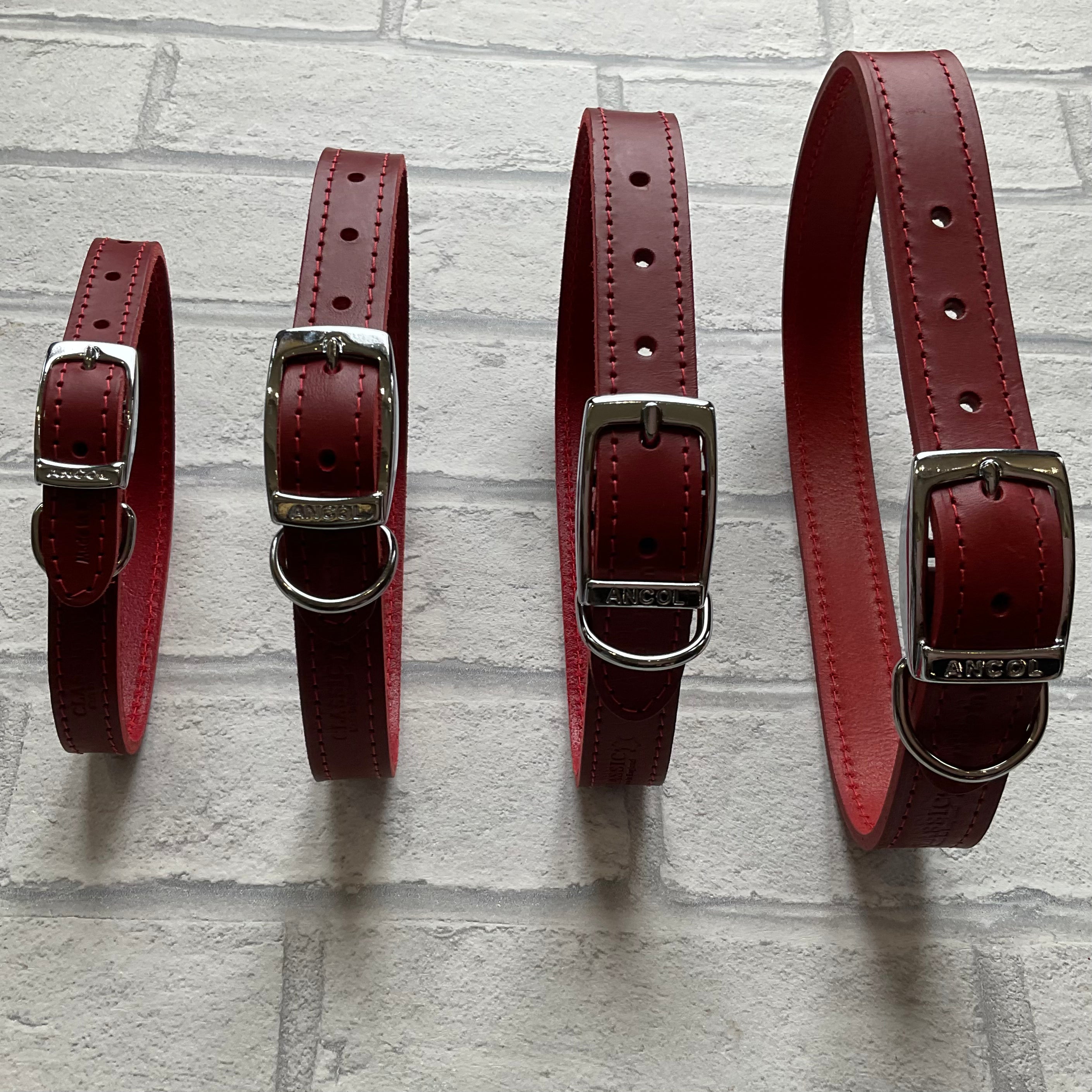 Ancol Red Classic Leather Collar