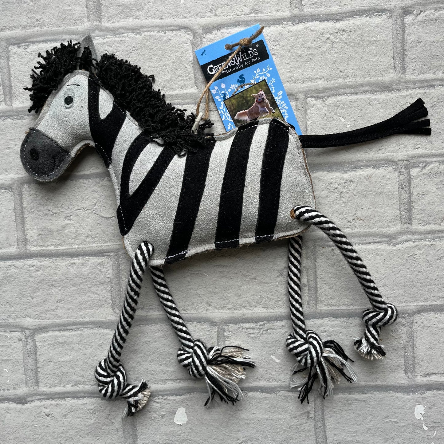 Zambezi the Zebra Eco Dog Toy - Green and Wilds