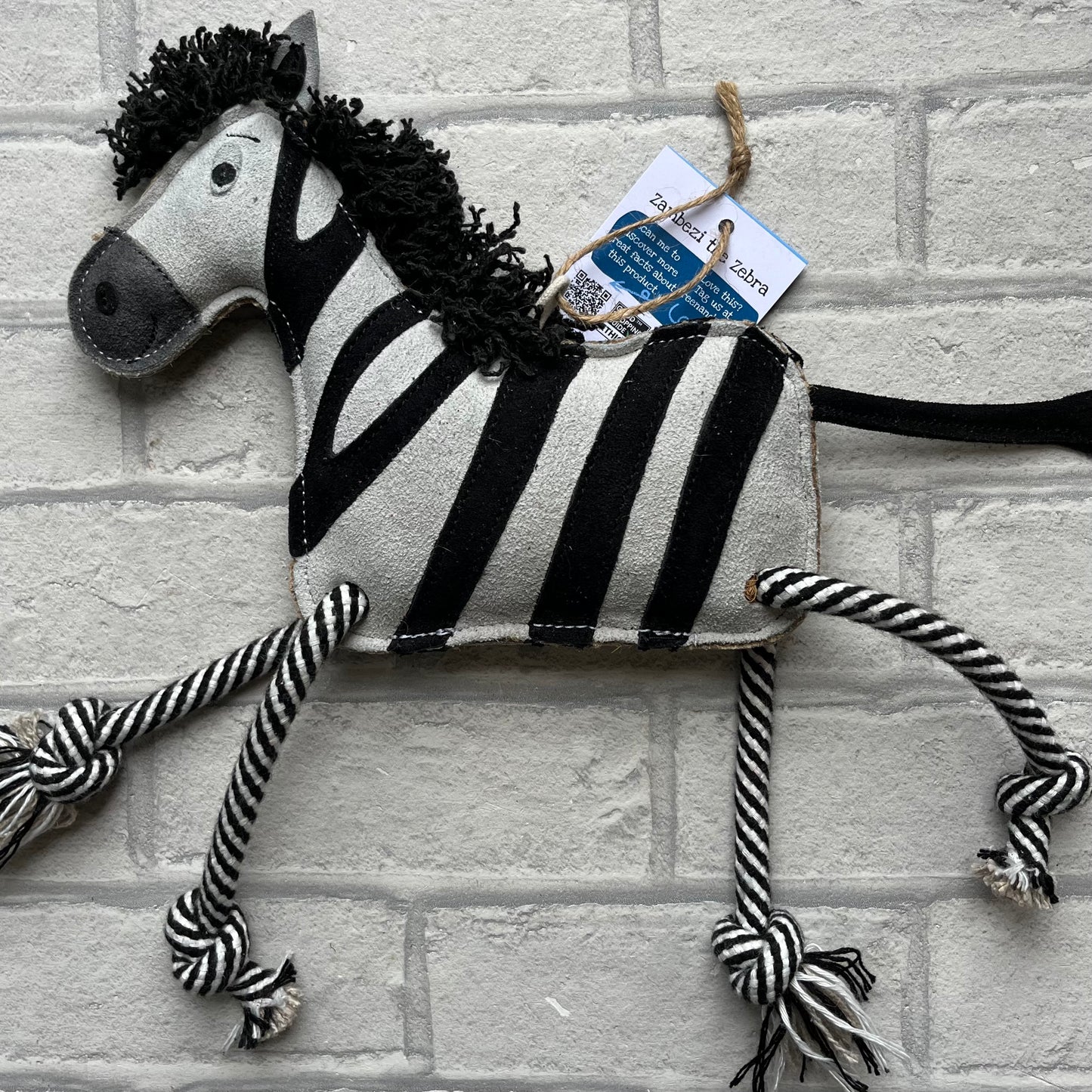 Zambezi the Zebra Eco Dog Toy - Green and Wilds