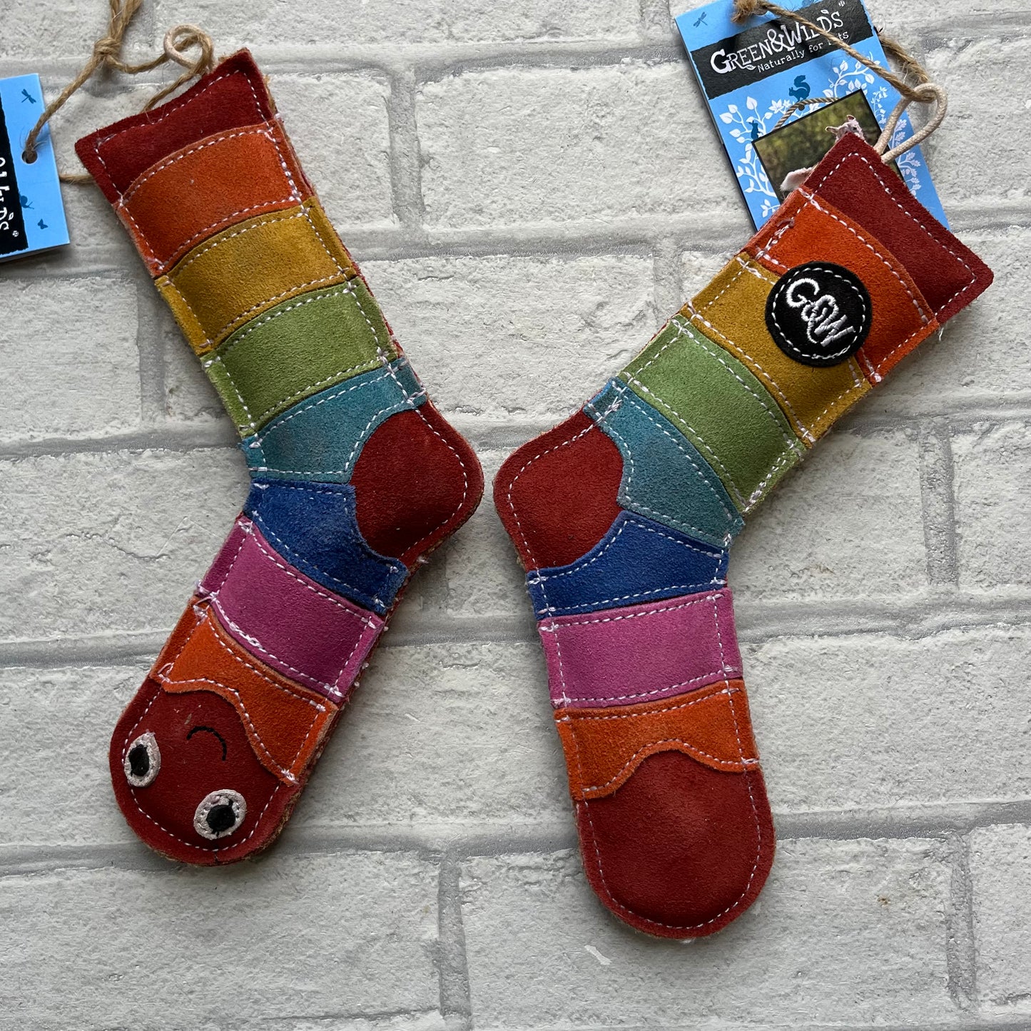 Sami the Sock Eco Dog Toy - Green and Wilds