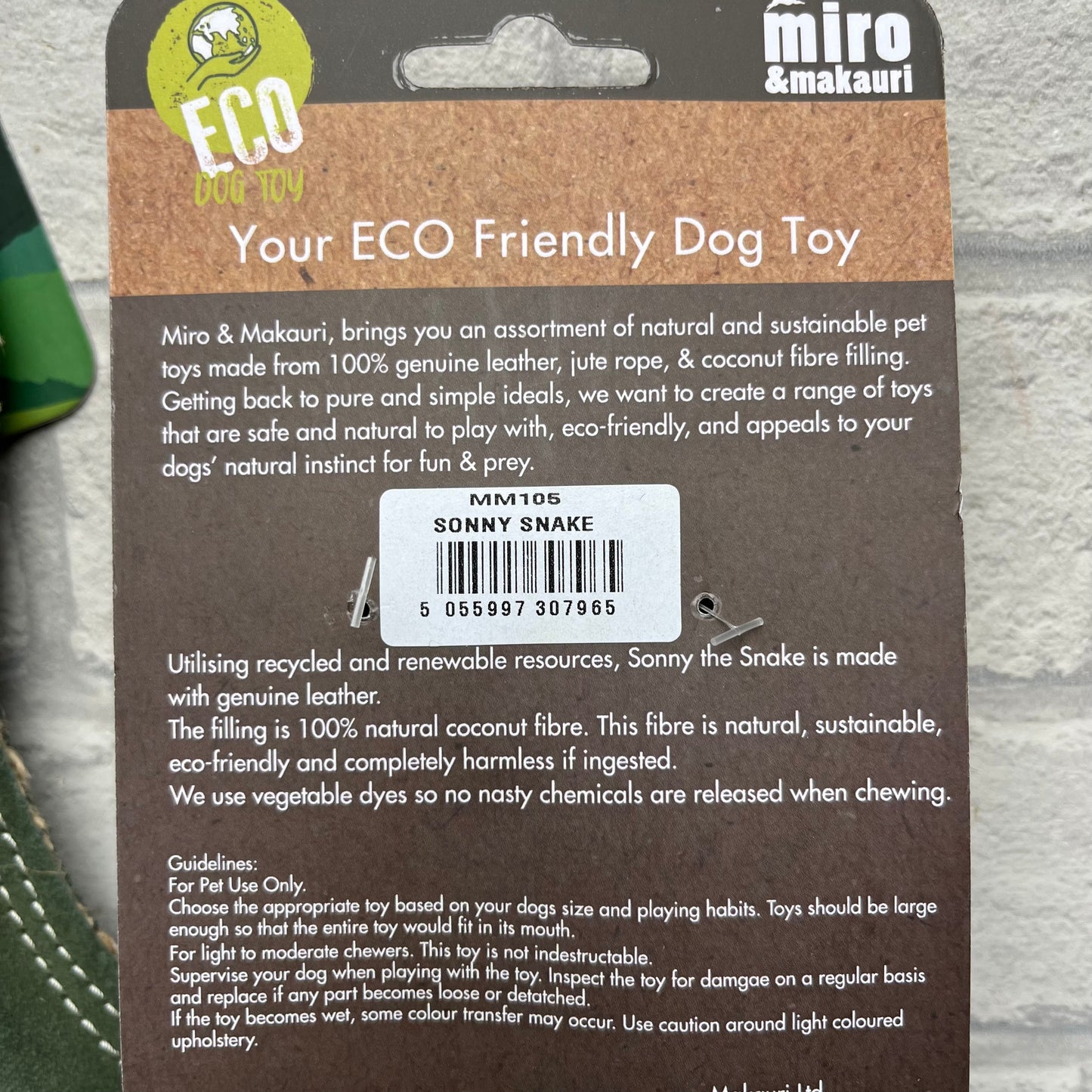 Sonny Snake Eco Friendly Dog Toy
