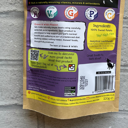 Purple Sweet Potato Dog Treats 100g - Green and Wilds