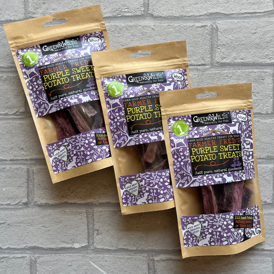 Purple Sweet Potato Dog Treats 100g - Green and Wilds