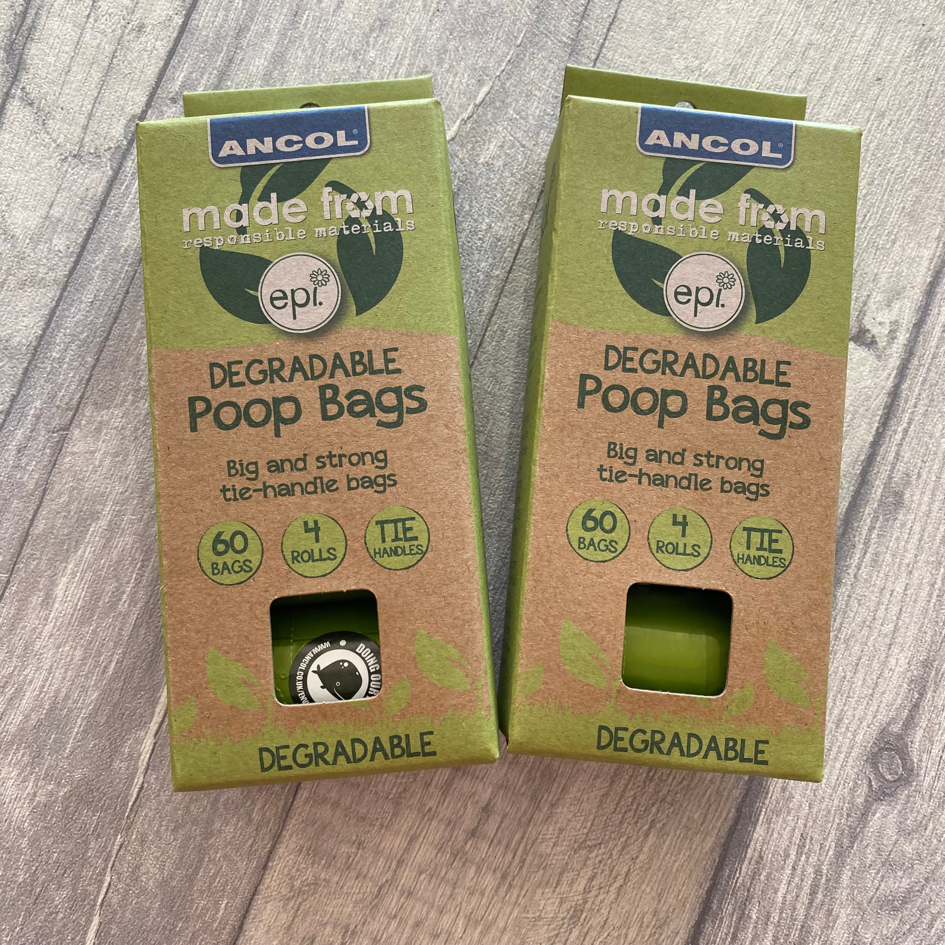 60 Unscented Ancol Degradable Poop Bags