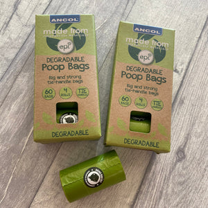 60 Unscented Ancol Degradable Poop Bags