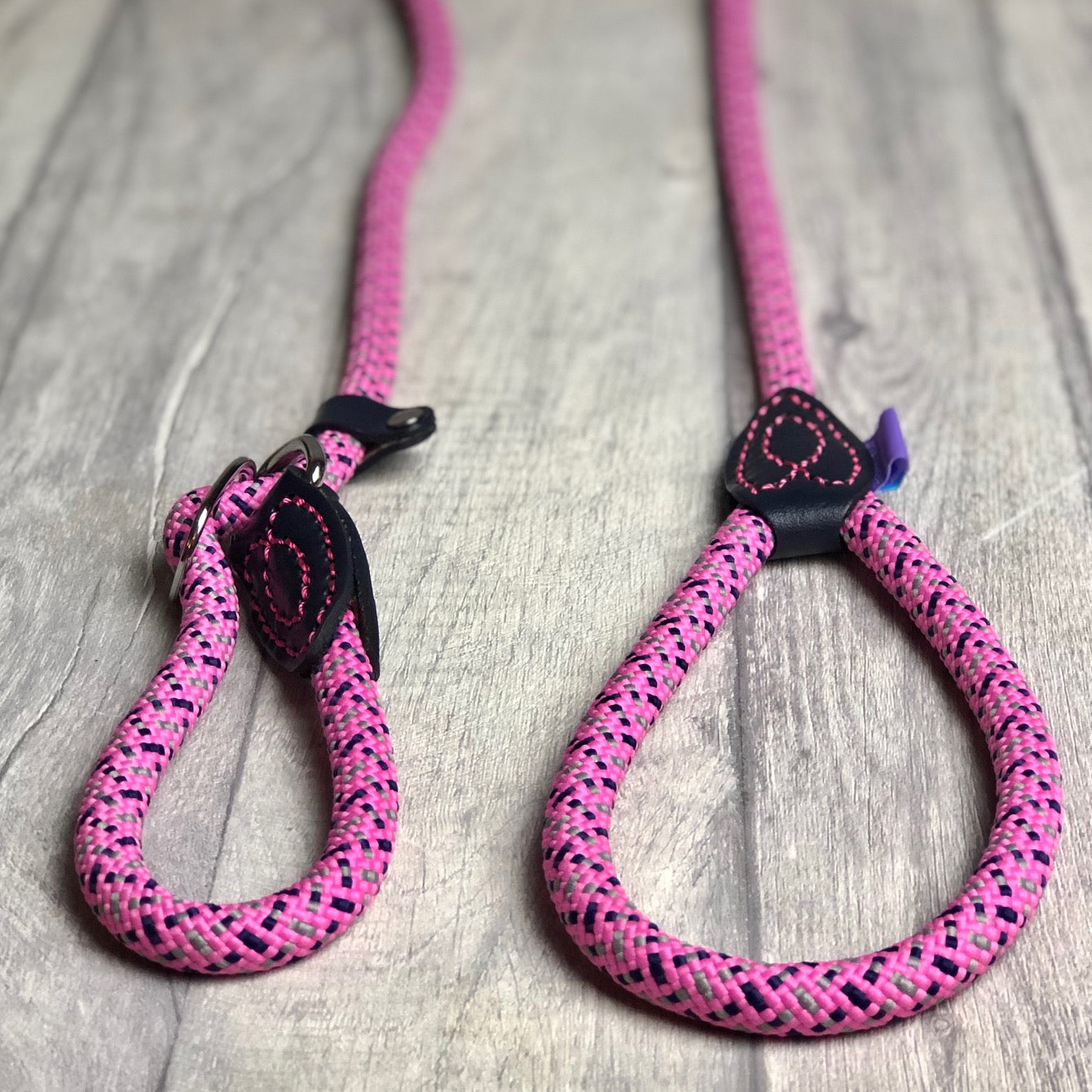 Slip Lead - Pink and Navy